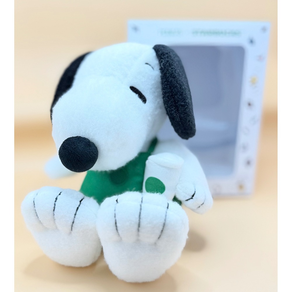 Peanuts Starbucks Snoopy Barista Plush 8 inch Green Apron 011187254 Limited Ed